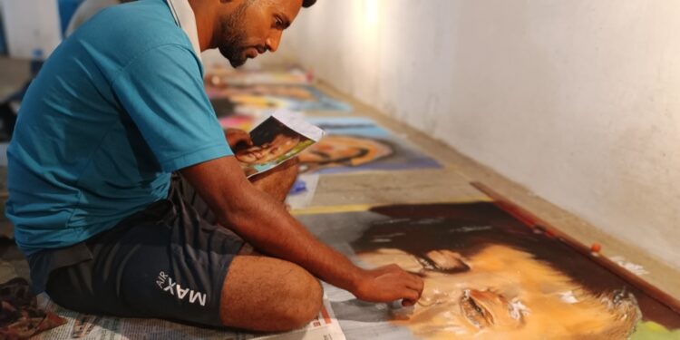 जिवंतपणाची अनुभूती देणारी रांगोळी