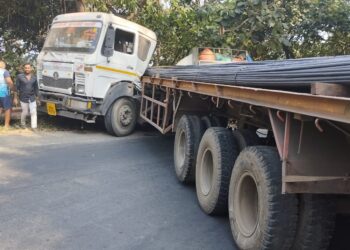 मोठी बातमी! कार्लेखिंडीत ट्रेलरचा अपघात; वाहनचालकांची गैरसोय