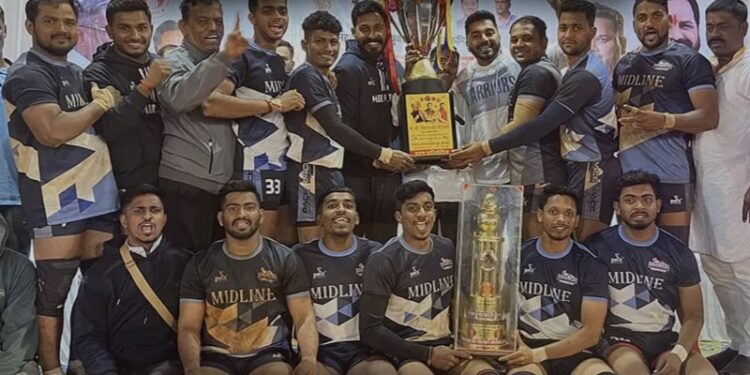 रायगड जिल्हा अंजिक्यपद कबड्डी स्पर्धेत मिडलाईन कर्जत अंजिक्य