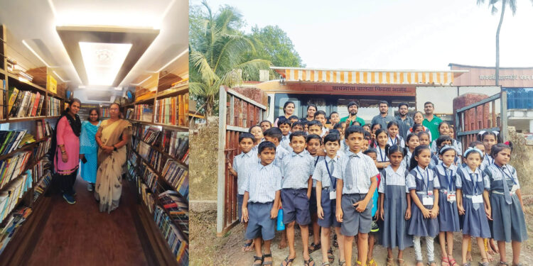 फिरत्या भावार्थ वाचनालयात रमले विद्यार्थी
