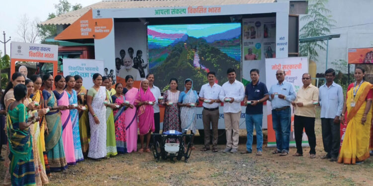 तळवलीत विकास रथाचे स्वागत