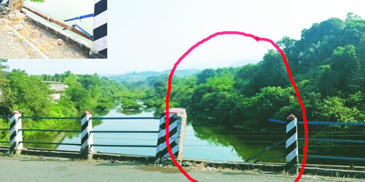 भोगावती पुलाचा कठडा धोकादायक