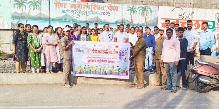 पेण नगरपरिषदेतर्फे रस्ता सुशोभीकरण अभियान