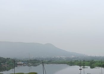 उरण परिसरात धुक्याचे डोंगर