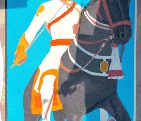 मिठापासुन शिवाजी महाराजांची रांगोळी