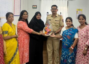 पोलीस निरीक्षक काळसेकर यांचे स्वागत