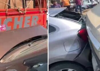 पुण्यात विचित्र अपघात; आठ ते नऊ वाहनांची धडक