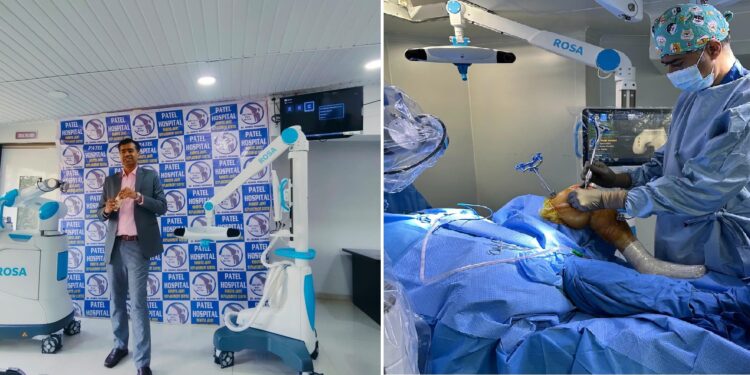 पटेल हॉस्पिटलमध्ये रोबोटद्वारे गुडघ्याच्या 100 शस्त्रक्रिया