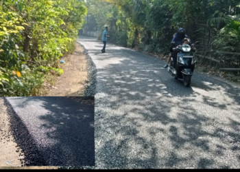 मुरुड-आगरदांडा रस्त्यावरील साईडपट्टी धोकादायक