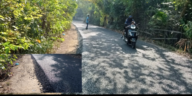 मुरुड-आगरदांडा रस्त्यावरील साईडपट्टी धोकादायक