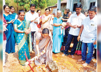 चित्रलेखा पाटील यांच्या हस्ते भूमिपूजन