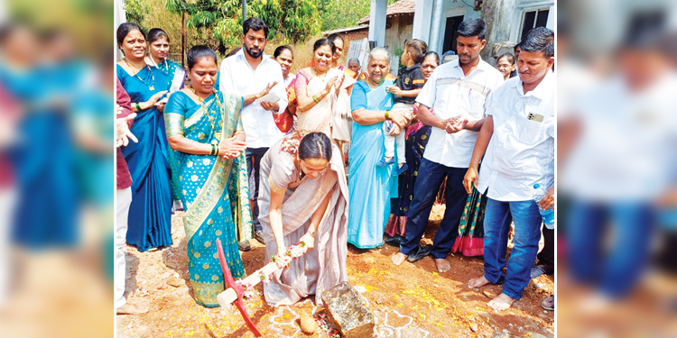 चित्रलेखा पाटील यांच्या हस्ते भूमिपूजन