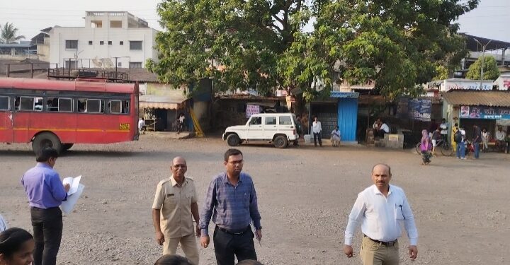 नागोठणे बस स्थानकाची पाहणी