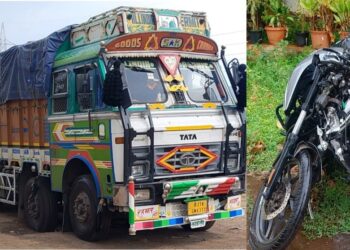 ट्रकची मोटरसायकलला धडक; एकाचा मृत्यू, एक जण जखमी 