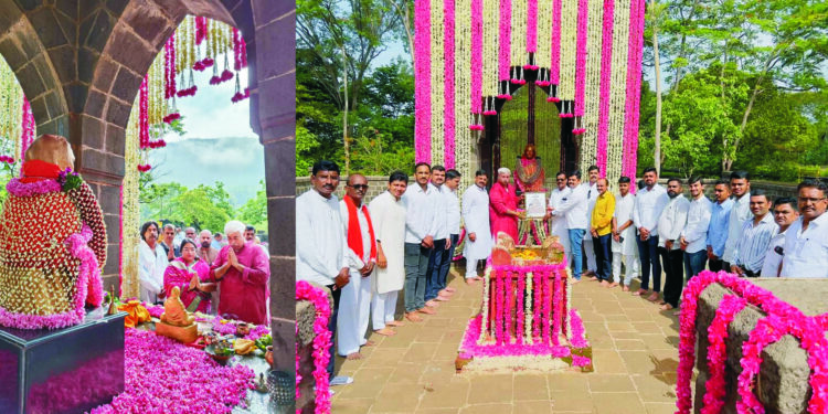 माँसाहेबांच्या रथयात्रेचे पाचाडच्या समाधीस्थळी स्वागत