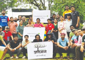 ग्रीन अलिबागच्या वतीने दत्त टेकडीवर वृक्षारोपण