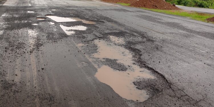 मुंबई-गोवा मार्गावरचे खड्डे भरण्याची मागणी