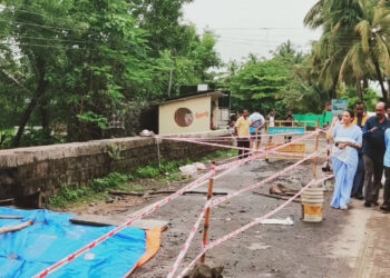 चित्रलेखा पाटील यांनी केली चिकणी पुलाची पाहणी