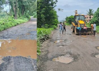 यंदाही बाप्पाचे आगमन खड्ड्यांतूनच