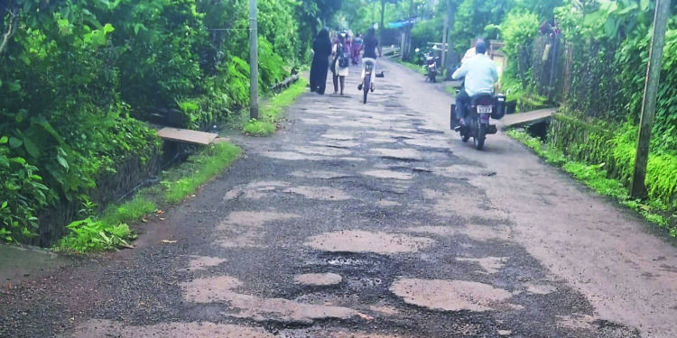 श्रीवर्धन शहरामधील रस्त्यांची दुरवस्था