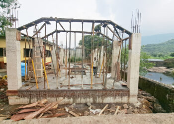 नेरळ स्मशानभूमीचे कामाला गती