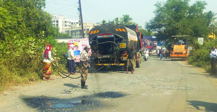 माथेरान-नेरळ-कळंब रस्त्याची डागडुजी सुरू