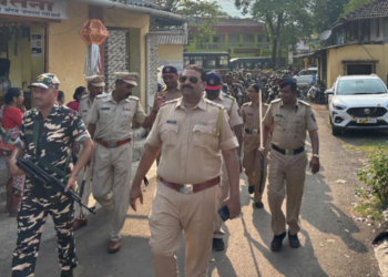 शिहू विभागात पोलिसांचे पथसंचलन