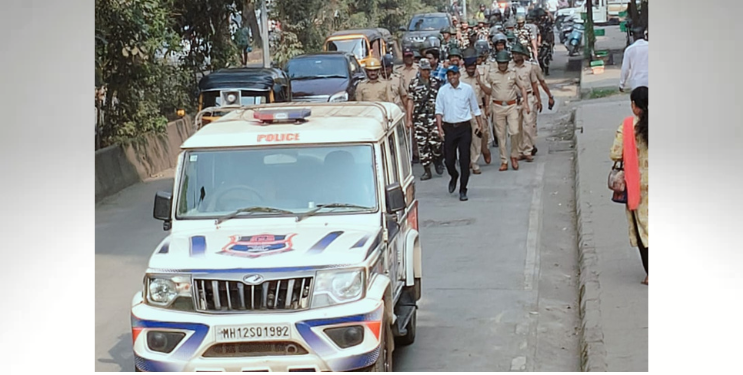 पनवेल शहर पोलिसांचा रुट मार्च