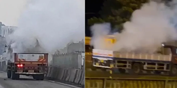 सीएनजी टँकरमधून गॅस गळती