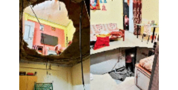 कोपरखैरणेत इमारतीचा स्लॅब कोसळला