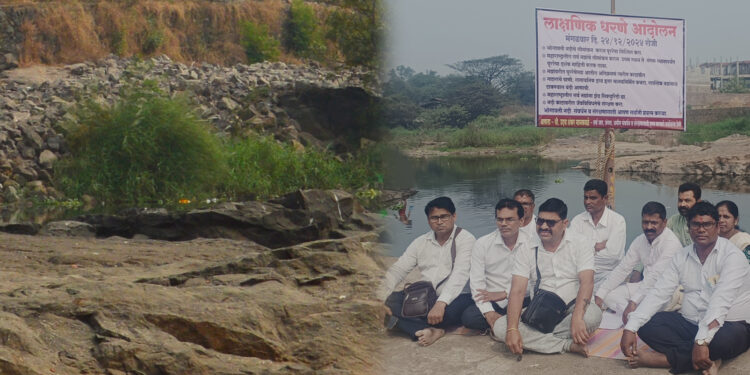 निद्रिस्त प्रशासनाविरूध्द धरणे आंदोलन