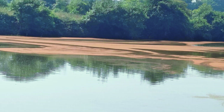 काळ नदी प्रदूषित; नदी पात्रात कचरा, पाण्यावर लालसर तवंग