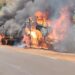 बोडणी घाटात बर्निंग ट्रेलरचा थरार