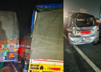 चार वाहनांचा विचित्र अपघात; दोघेजण गंभीर जखमी