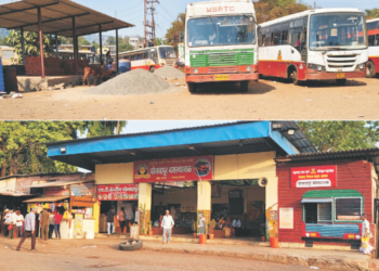 पोलादपूर बसस्थानकाचे अतिक्रमण