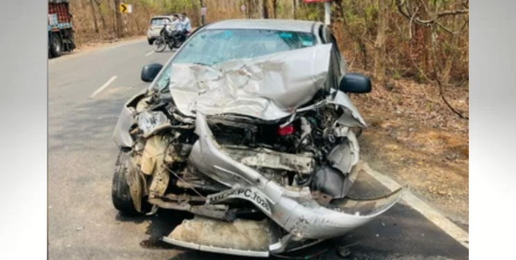 पोलीस उपनिरीक्षकाच्या कारला टेम्पोची जोरदार धडक