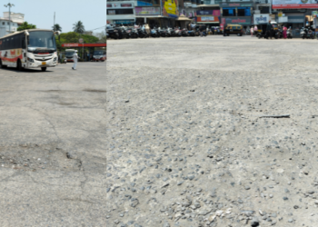 अलिबाग एसटी आगाराला खड्ड्यांचे ग्रहण