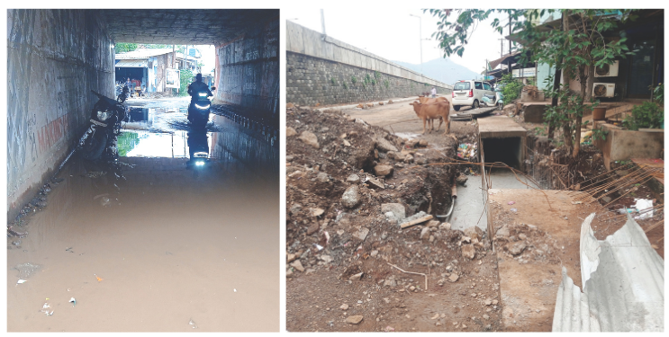 मुंबई-गोवा महामार्गाला तलावाचे स्वरूप