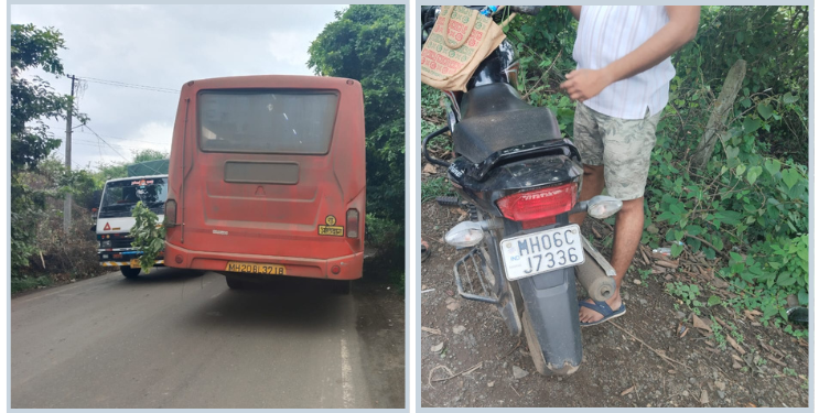 कुरूळजवळ एसटीची दुचाकीला धडक; दोघेजण जखमी