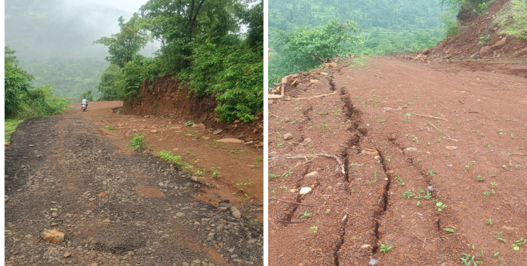 खर्डी- नेवाळी रायगड रस्ता अल्पावधीतच बंद ठेवण्याची वेळ