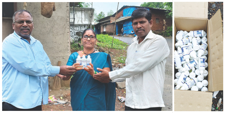 बेलोशी ग्रामपंचायतीमार्फत मोफत ‘क्लोरोजल’ वाटप