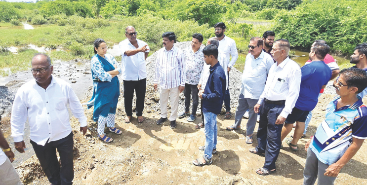 अनधिकृत भराव हटवा; मिळकतखार भरावप्रकरणी चित्रलेखा पाटील आक्रमक