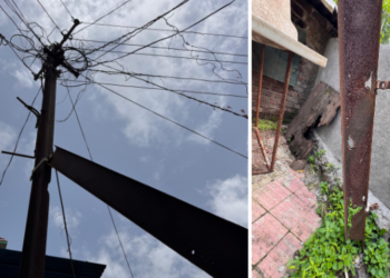 महावितरणचे सडके खांब धोकादायक