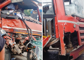 कोलेटी येथे एसटी बसची टेम्पोला धडक; टेम्पो चालक जखमी