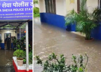 न्हावा-शेवा पोलीस ठाणे पाण्यात