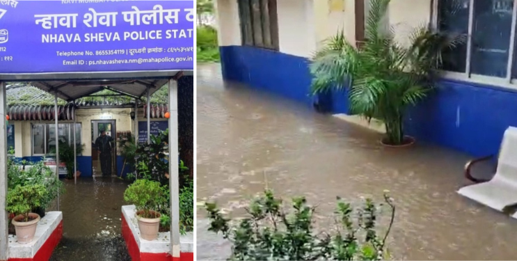 न्हावा-शेवा पोलीस ठाणे पाण्यात