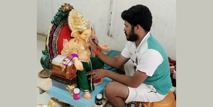 श्रीगणेश मूर्तिकारांची लगबग