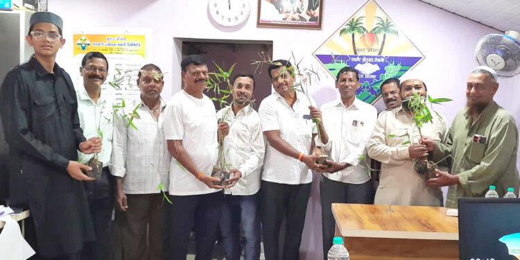 शेतकऱ्यांना बांबू रोपांचे वाटप