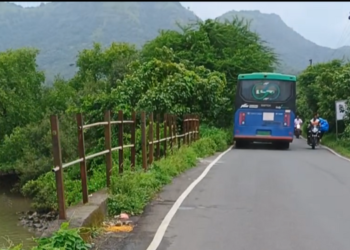 धोकादायक पुलाला अवजड त्रास