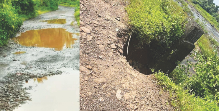 जाधववाडी-मुळशी रस्ता खड्डेमय